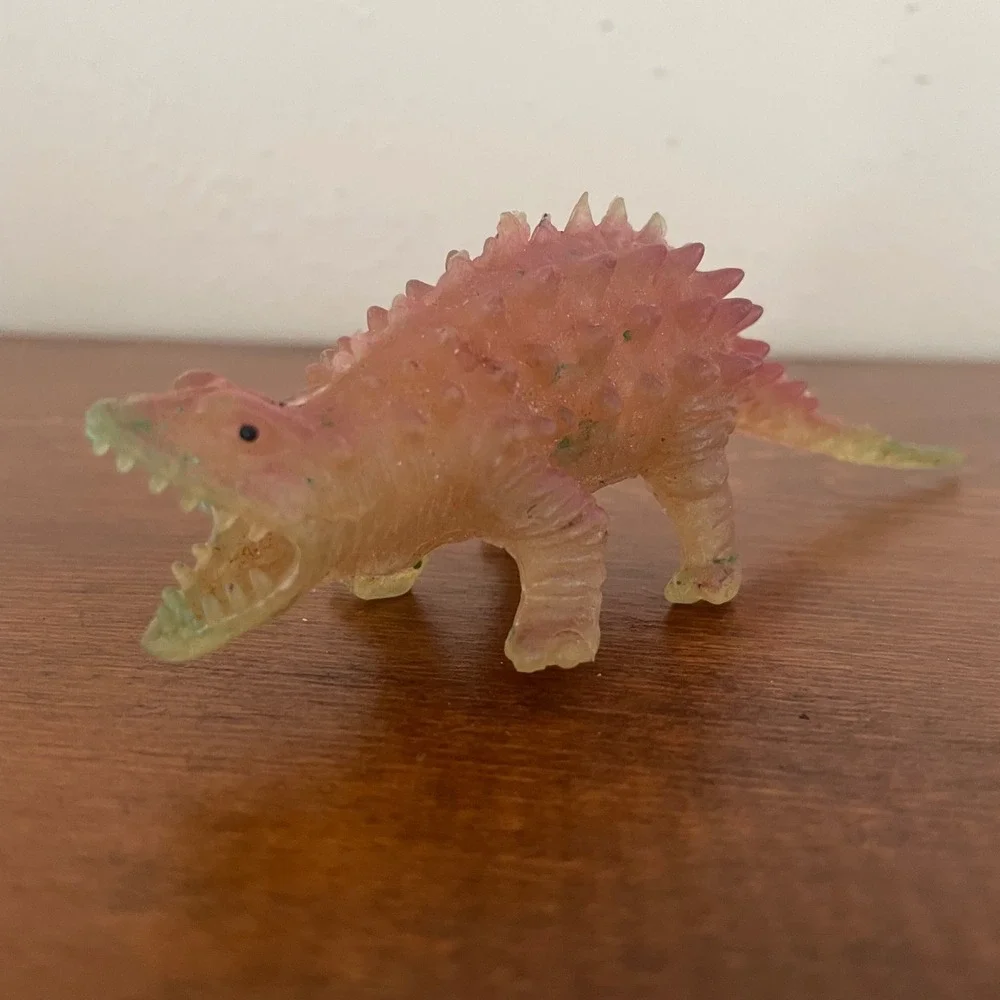 Vtg‎ 1980s Glow In The Dark panoplosaurus / ankylosaurus Dinosaur Toy Figure